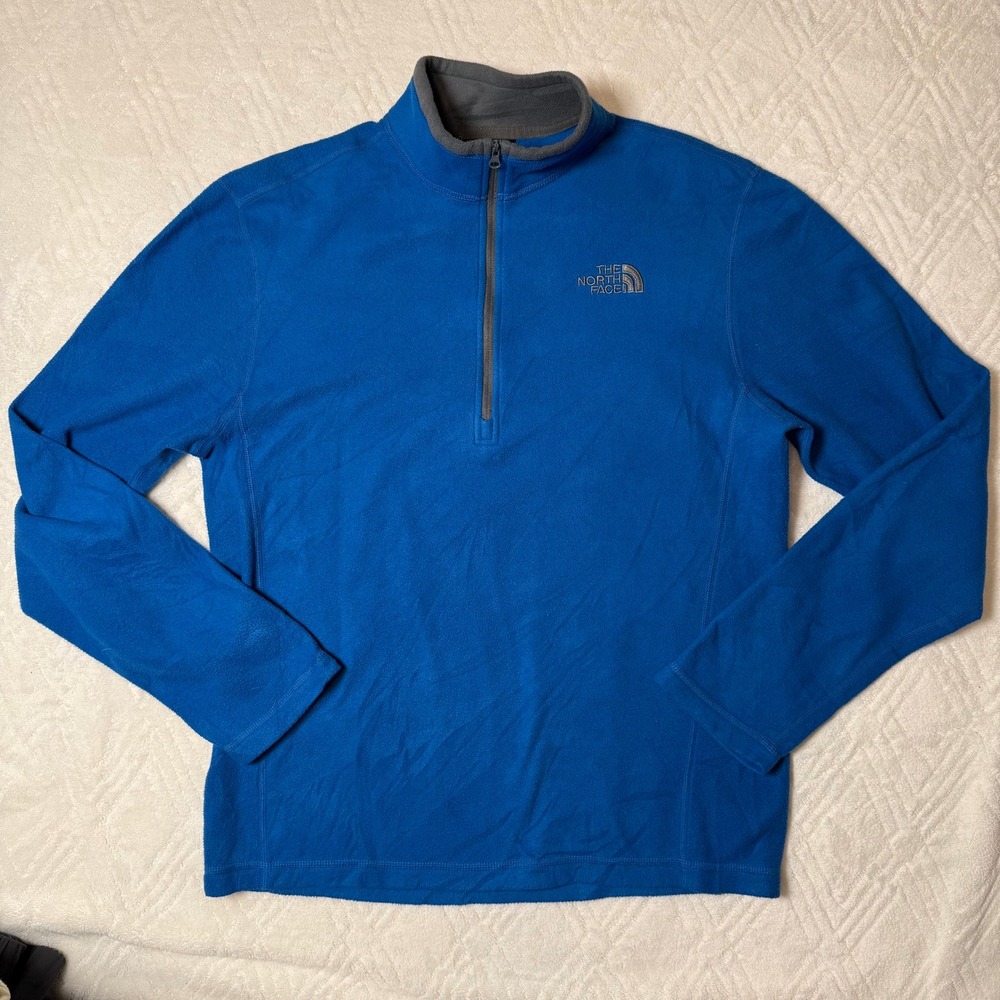 Outdoor Hiking The North Face Blue Quarter Zip Fleece Pullover Men's S